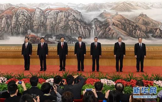 2012年11月15日,新一屆中央政治局常委同中外記者見面。新華社記者謝環馳 攝